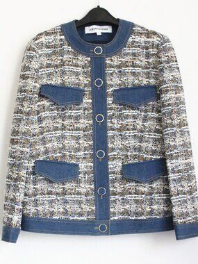 NEW AUTH VERONICA BEARD Ainslie Tweed Jacket, Cotton-Blend, Size 2